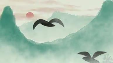 中国风诗意山水动态背景视频视频的预览图
